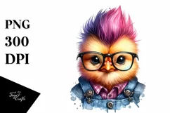 Goofy Baby Chicken in Jeans, PNG Product Image 3