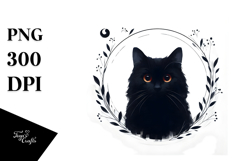 Digital Painting Black Cat PNG Product Image 1