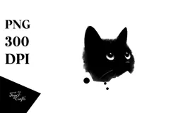 Digital Painting Black Cat PNG Product Image 1