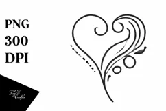 Simple Lineart Heart PNG Product Image 1