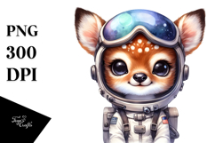 Cute Baby Deer with Astronaut Helmet PNG Product Image 1