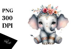 Adorned Baby Elephant PNG Product Image 1
