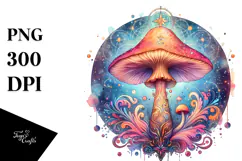 Vibrant Magical Celestial Mushroom Tarot PNG Product Image 1