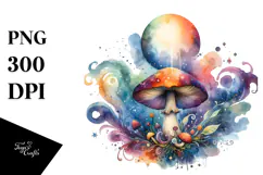 Vibrant Magical Mushroom Tarot PNG Product Image 1