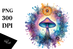 Magical Mushroom Tarot, Vibrant PNG Product Image 1