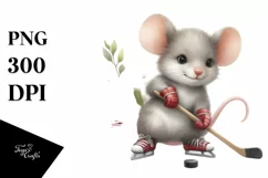 Cute Baby Mouse Hockey | Sublimation Clipart Product Image 3