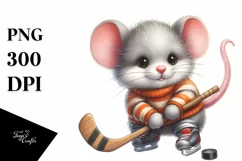 Cute Baby Mouse Hockey | Sublimation Clipart Product Image 1