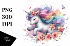Colorful Baby Unicorn PNG Product Image 1