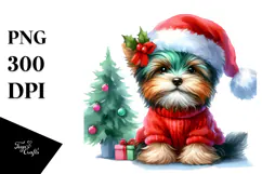 Cute Vibrant Santa Hat Christmas Scene PNG Product Image 1
