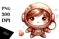 Washed Colorful Astronaut Girl | Watercolor Splash Product Image 1
