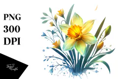 Watercolor Daffodil, Transparent PNG Product Image 2