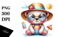 Colorful Baby Bear with Sunglasses | Clipart Product Image 1