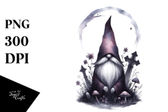 Gothic Gnome Watercolor PNG Product Image 1