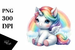 Cute Baby Unicorn Rainbow | Sublimation | Clipart Product Image 3