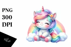 Cute Baby Unicorn Rainbow | Sublimation | Clipart Product Image 3