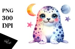Baby Spotted Seal Moon Stars Product Image 1