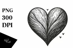 Vintage Hand-Drawn Heart, PNG Product Image 1