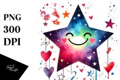 Colorful Smiling Star PNG Product Image 1