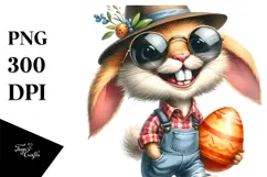 Goofy Bunny with Sunglasses, Transparent PNG Product Image 1