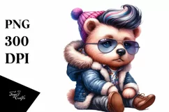 Contempt Baby Bear Sitting, High-Res PNG Product Image 1
