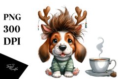 Watercolor Basset Hound with Crazy Haircut PNG Product Image 3