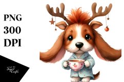 Watercolor Basset Hound with Crazy Haircut PNG Product Image 3