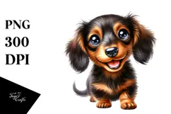 Baby Dachshund with Big Eyes PNG Product Image 1