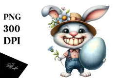 Bunny with Straw Hat and Sunglasses PNG Product Image 1