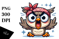 Silly Owl with Bandana, Transparent PNG Product Image 1