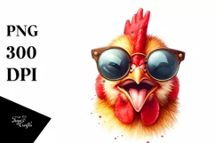 Vibrant Chicken Sunglasses Tongue | Clipart Product Image 3