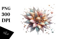 Shiny Sunflower with Metallic Insertions PNG Product Image 1