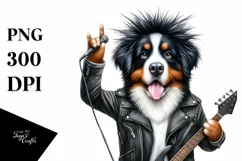 Punk Bernese Mountain Dog | Sublimation Clipart Product Image 1
