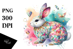 Colorful Pastel Bunny Made of Diamonds Product Image 1