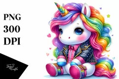 Running Dressed Baby Unicorn, PNG Product Image 3