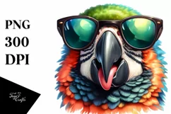 Vibrant Macaw Sunglasses Tongue | Clipart Product Image 1