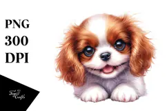 Whimsical Baby Cavalier King Charles Spaniel PNG Product Image 1