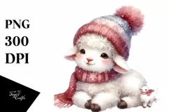 Washed Watercolor Baby Lamb PNG Product Image 1