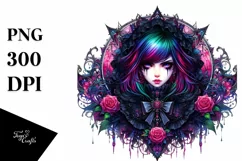 Vibrant Gothic Girl, Transparent PNG Product Image 3