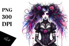 Vibrant Gothic Girl, Transparent PNG Product Image 1