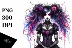 Vibrant Gothic Girl, Transparent PNG Product Image 3