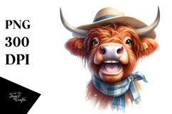 Cow Hat Enthusiastic Goofy Sublimation Clipart Product Image 1