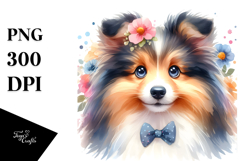 Cute Watercolor Shetland Sheepdog Product Image 1