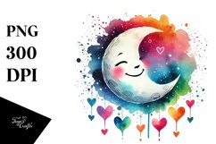 Colorful Smiling Moon PNG Product Image 1