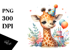 Energetic Baby Giraffe PNG Product Image 1
