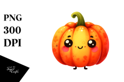 Funny Pumpkin Summer Sticker Clipart Product Image 1