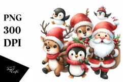 Cute Christmas Gnome, Santa, Penguin, Reindeer Running Product Image 3