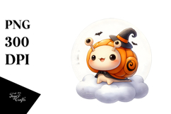 Retro Baby Snail on Moon, High-Res PNG Product Image 1