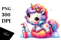 Simple Drawing Cute Baby Unicorn Pumpkin | Sublimation | Product Image 1