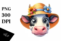Cow Sun Bored Goofy Sublimation Clipart Product Image 1