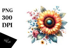 Colorful Sunflower PNG Product Image 1